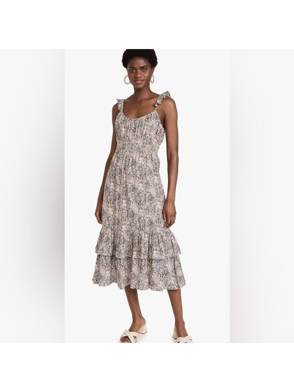 NEW Ivory Love Boho Whimsigoth Python Print Summer Maxi Wrap Dress Size Small